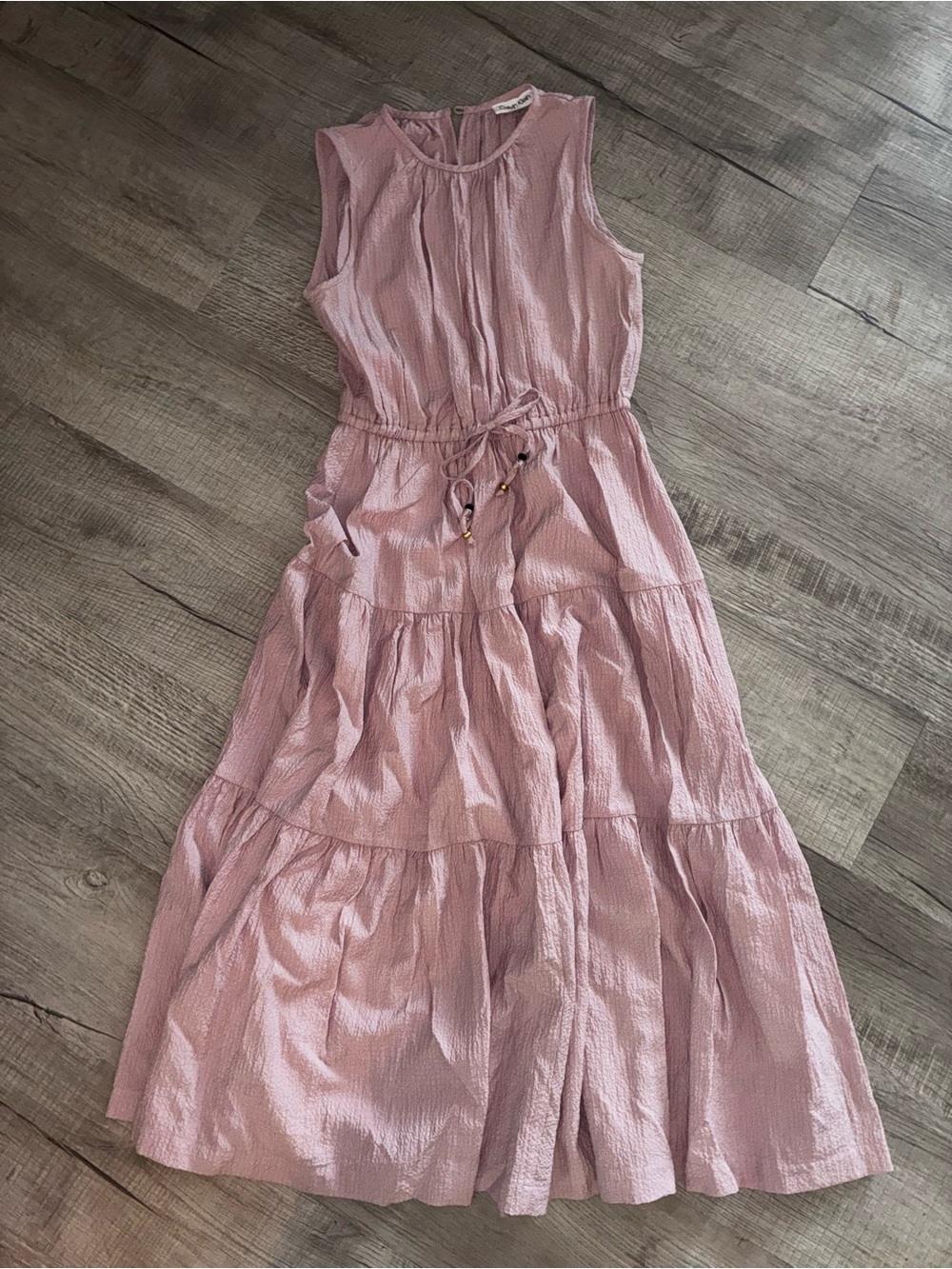 Calvin Klein Sleeveless Blush Pink Tiered Maxi Dress small
